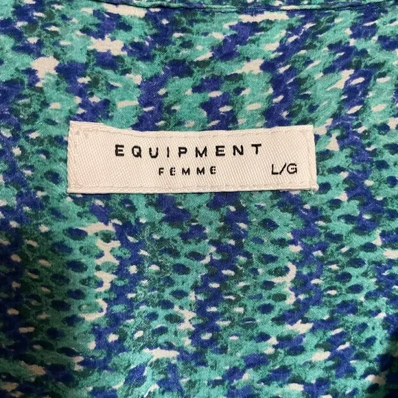 Equipment Silk Blouse with Blue and Teal - Picture 4 of 6